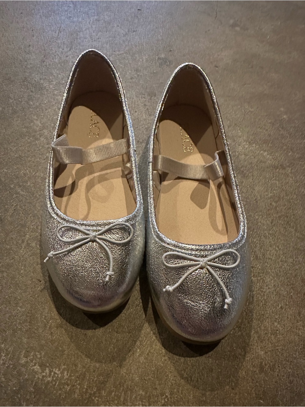 The Children's Place Silver Glitter Mary Jane Ballet Flats